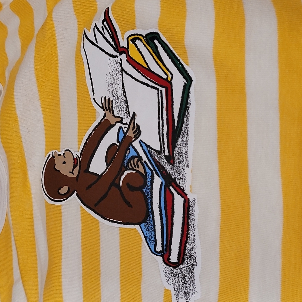 NWT Hanna Andersson Curious George Story Time Long John Pajama Set. - Picture 6 of 11